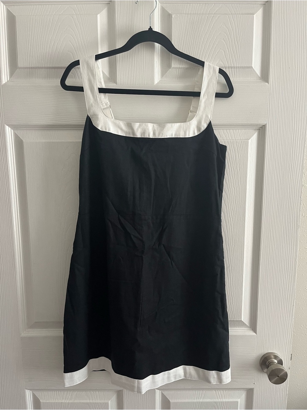Abercrombie Black Linen Blend Mini Dress and with White Trim